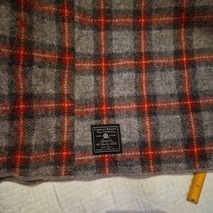 Gray and Red Plaid Scarf